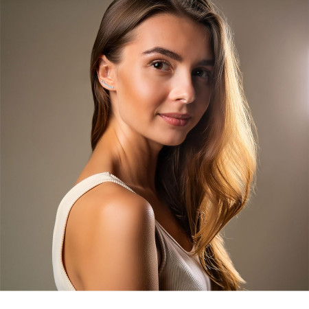 Brinco Prata Ear Cuff Zircônias Embutidas c/ Gota Vazada