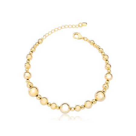 Pulseira Esferas Lisas Folheada a Ouro 18k