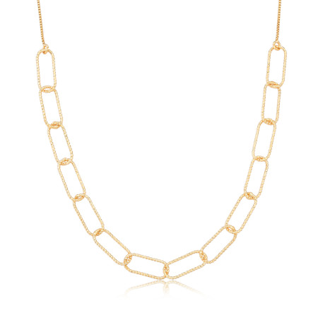 Choker Veneziana c/ Elos Diamantados Folheado a Ouro 18k