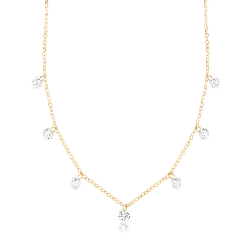 Choker Cartierzinha Sete Ponto Luz Folheado a Ouro 18k