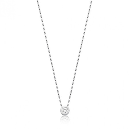 Gargantilha Prata c/ Ródio Ponto Luz Embutido 5mm