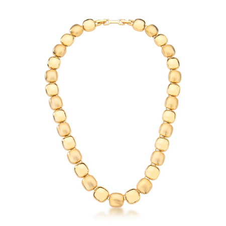 Colar Quadrados Lisos e Acetinados Folheada a Ouro 18k