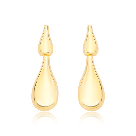 Brinco Duas Gotas Suspensas Folheado a Ouro 18k