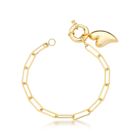 Pulseira Cartier Coração Liso Estilizado Fecho Boia Folheado a Ouro 18k