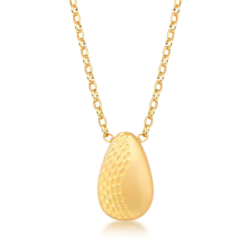 Gargantilha Cartier Oval Acetinado Crateras Folheado a Ouro 18k