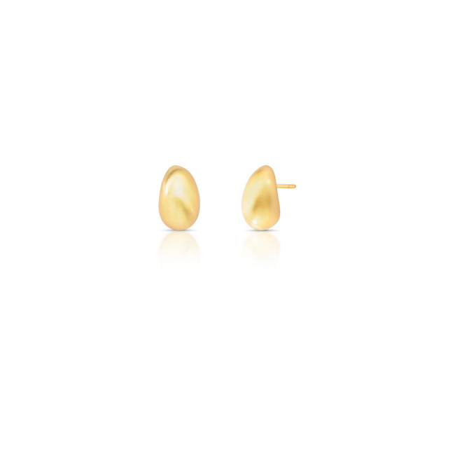 Brinco "Virgula" Mini Acetinado Folheado a Ouro 18k