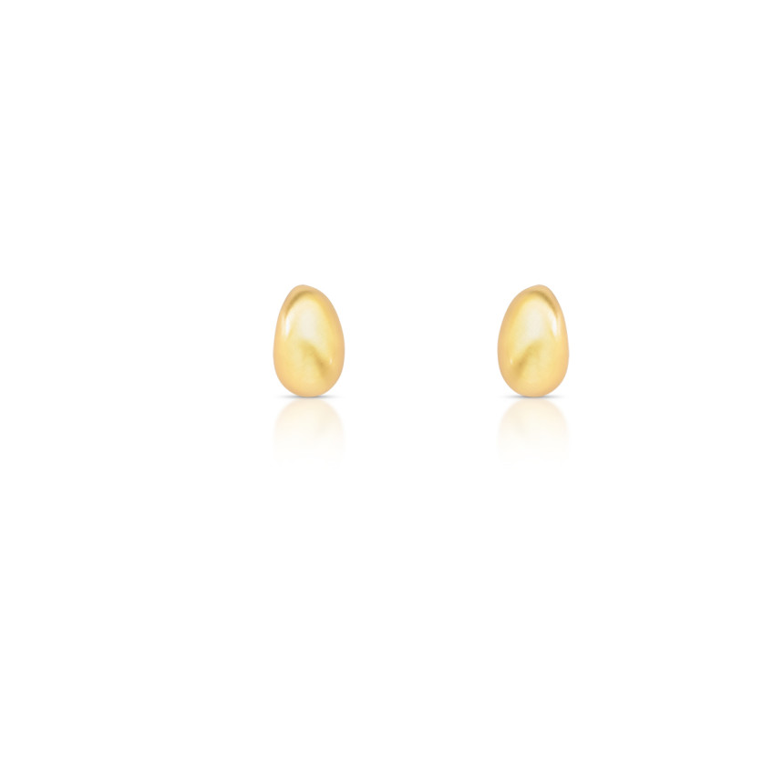Brinco "Virgula" Mini Acetinado Folheado a Ouro 18k