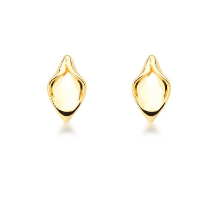 Brinco Fixo Concha Lisa Folheado a Ouro 18k