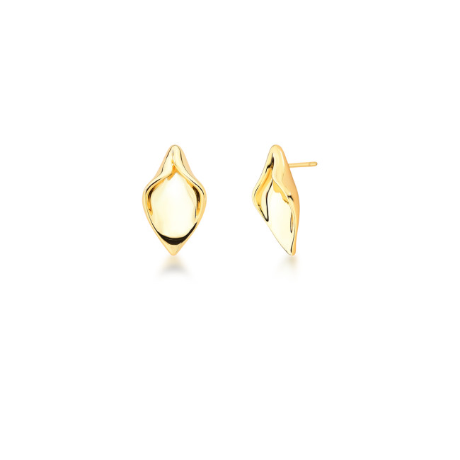 Brinco Fixo Concha Lisa Folheado a Ouro 18k