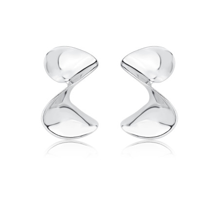 Brinco Prata Leve Fixo Liso Torcido