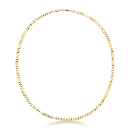 Corrente Grumet Achatada 40cm Folheada a Ouro 18k
