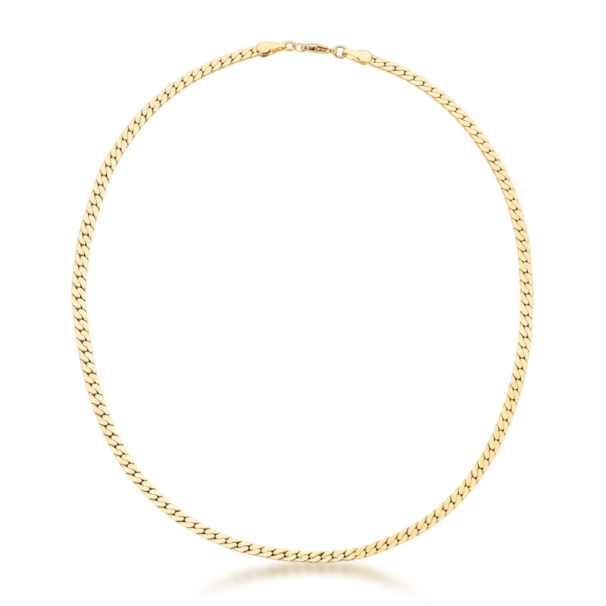 Corrente Grumet Achatada 40cm Folheada a Ouro 18k