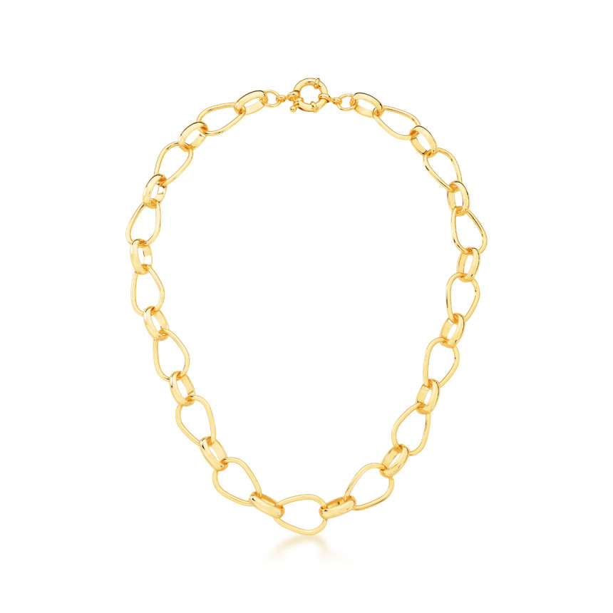 Choker Elos "GG" Folheada a Ouro 18k