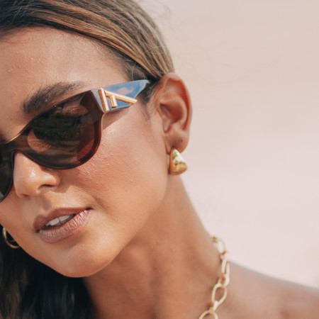 Argola Bojuda 25mm Folheado a Ouro 18k