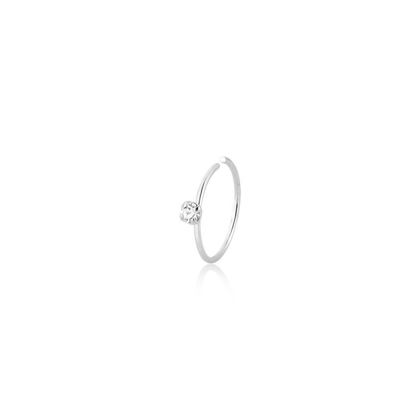 Piercing Prata de Nariz Argola c/ Pedrinha