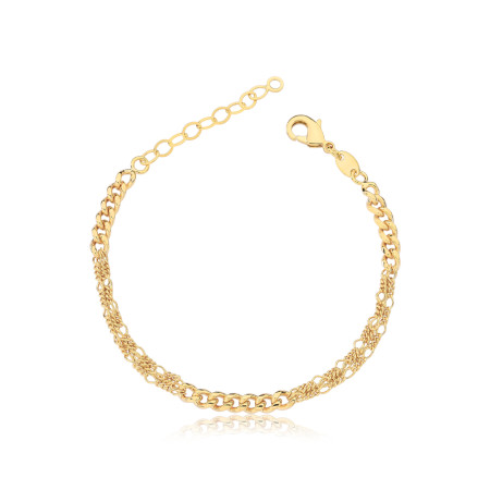 Pulseira Grumet Dupla e Simples Folheado a Ouro 18k