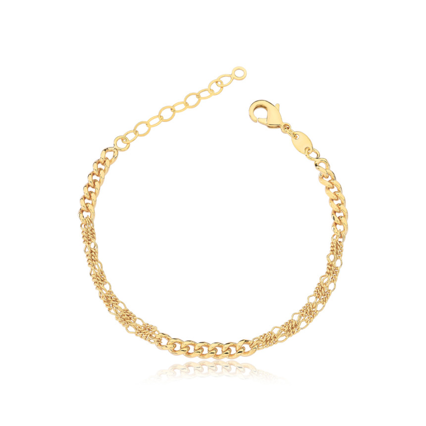 Pulseira Grumet Dupla e Simples Folheado a Ouro 18k