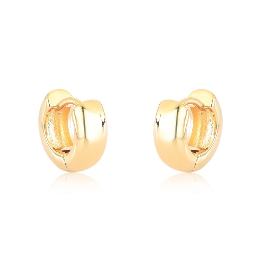 Argola Click Lisa 14mm Folheada a Ouro 18k