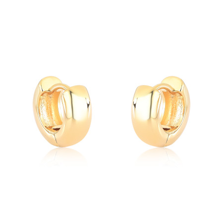 Argola Click Lisa 14mm Folheada a Ouro 18k