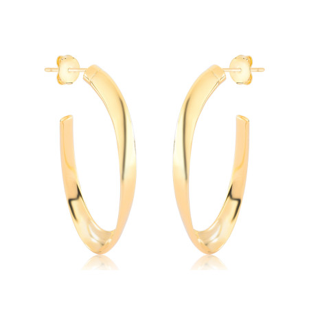 Brinco Fio Formato Gota Torcido Folheado a Ouro 18k