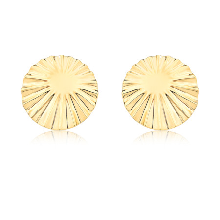 Brinco Orgânico Redondo Efeito "Amassado" Folheado a Ouro 18k