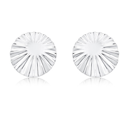 Brinco Prata Leve Orgânico Redondo Efeito "Amassado"