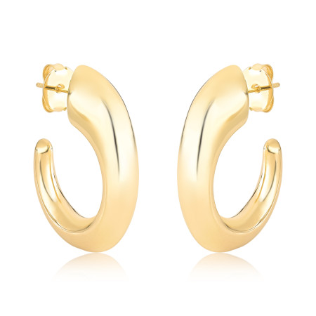 Argola Bojuda Anzol c/ Tarraxa 35mm Folheada a Ouro 18k