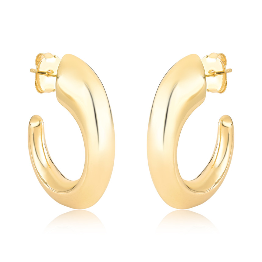 Argola Click Bojuda Anzol 35mm Folheada a Ouro 18k