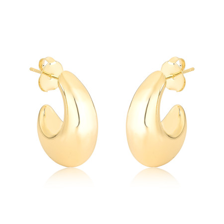 Argola Bojuda Anzol c/ Tarraxa 25mm Folheada a Ouro 18k