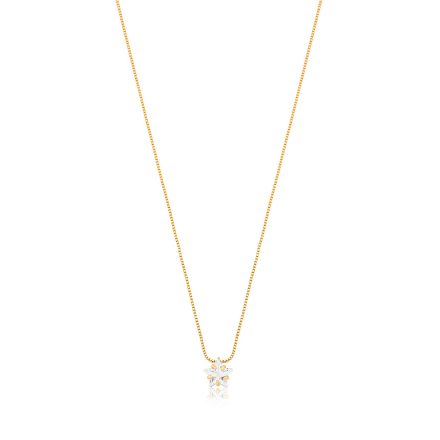 Gargantilha Zircônia Estrela Ponto Luz Folheada a Ouro 18k