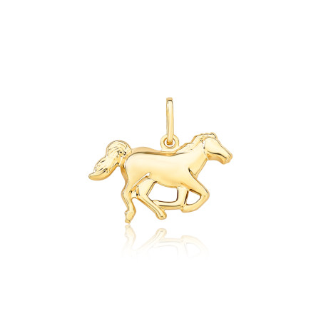 Pingente Cavalo Trotando Folheado a Ouro 18k