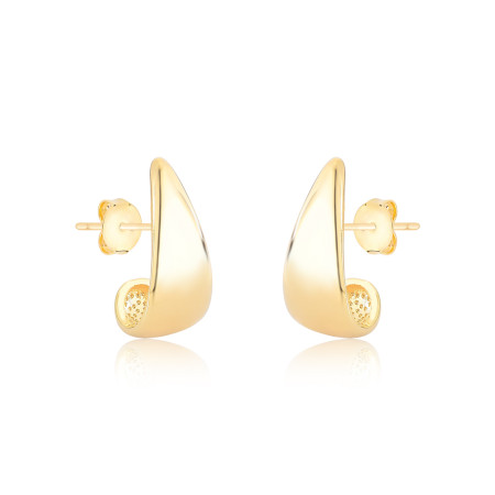 Brinco Gancho Gota Lisa Folheado a Ouro 18K