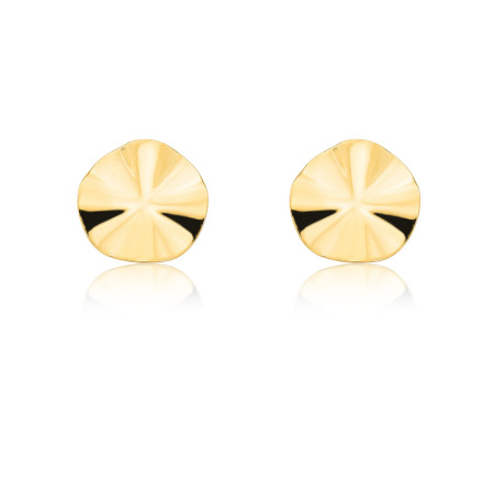 Brinco Fixo Melt Efeito "Amassado" 15mm Folheado a Ouro 18k