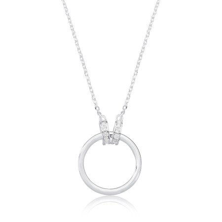 Gargantilha Prata Cartierzinha Elo Liso c/ Elos Cravejados