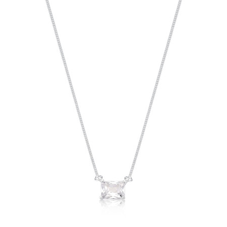 Gargantilha Prata c/ Zircônia Retangular