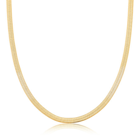 Corrente Fita Lisa 40cm (3mm) Folheado a Ouro 18k