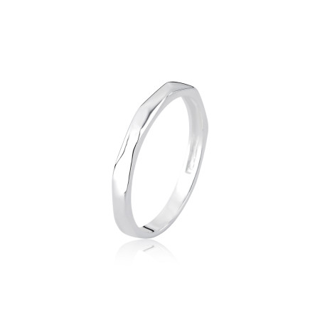 Anel Prata Skinny Sextavado Liso