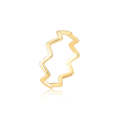 Anel Skinny Zig Zag Folheado a Ouro 18k