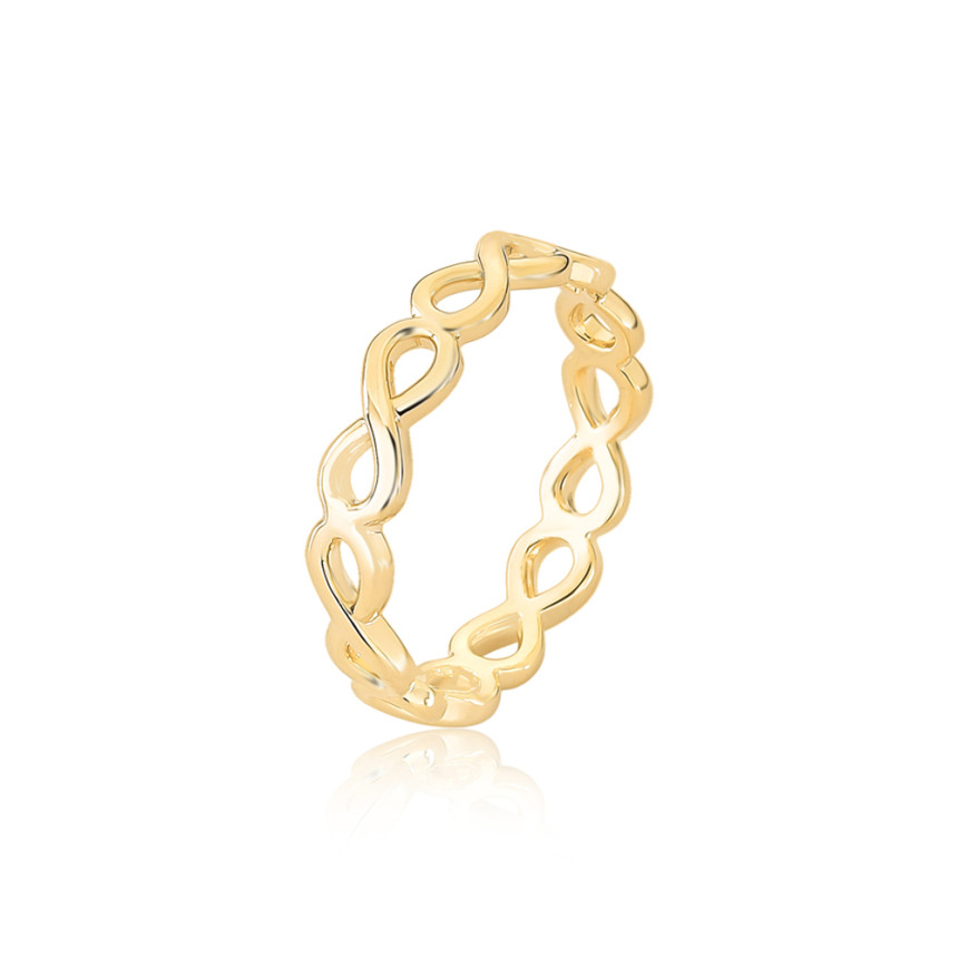 Anel Skinny Infinito Folheado a Ouro 18k