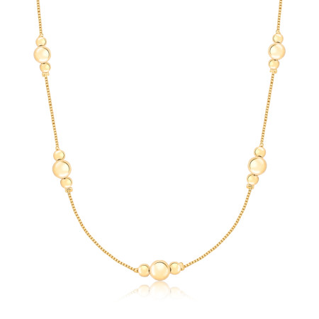 Gargantilha Veneziana c/ Bolinhas 4mm e 6mm Folheada a Ouro 18k