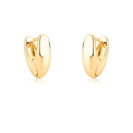 Argola Click Formato "V" Liso 15mm Folheada a Ouro 18k