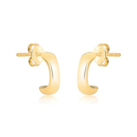 Argola Bojuda Formato ''C'' c/ Tarraxa Folheada a Ouro 18k