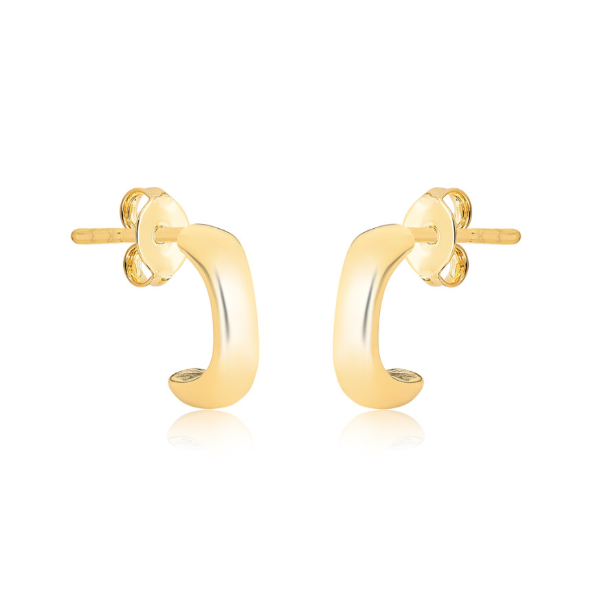 Argola Bojuda Formato ''C'' c/ Tarraxa Folheada a Ouro 18k