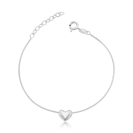 Pulseira Prata Veneziana Coração Liso