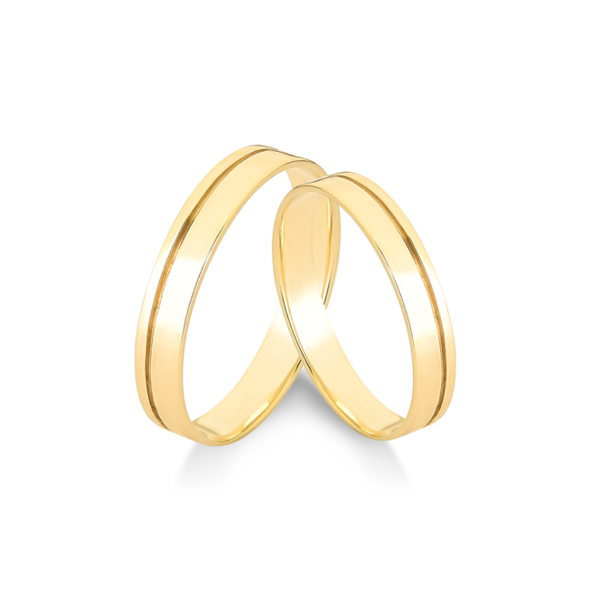 Aliança de Casamento Ouro 10K c/ Friso Liso Lateral / 3,6mm (Valor da unidade)