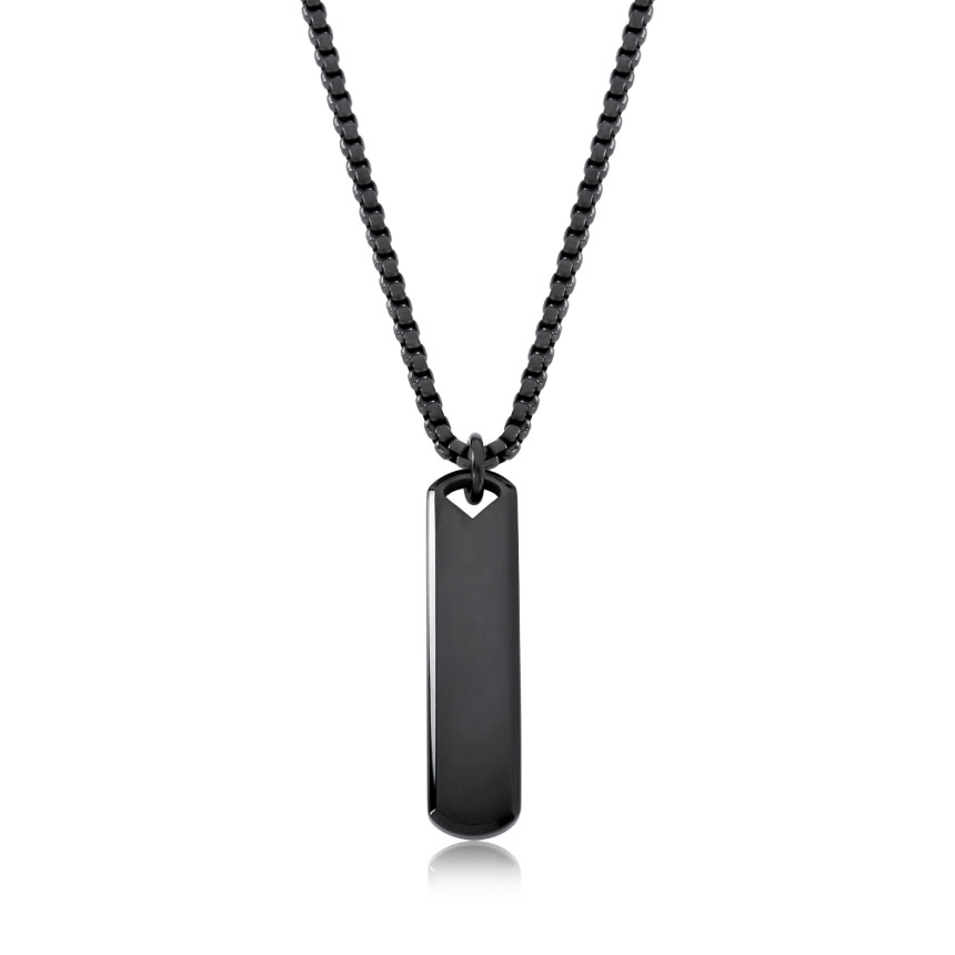 Corrente Aço Black Rosso Veneziana c/ Placa Lisa  60cm