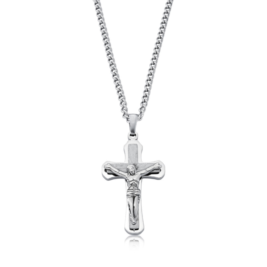 Corrente Aço Rosso Grumet Crucifixo 3,8x2,3cm c/ Cristo