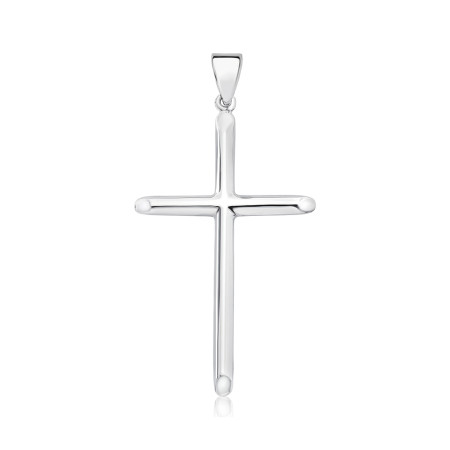 Pingente Prata Crucifixo Palito Pontas Facetadas