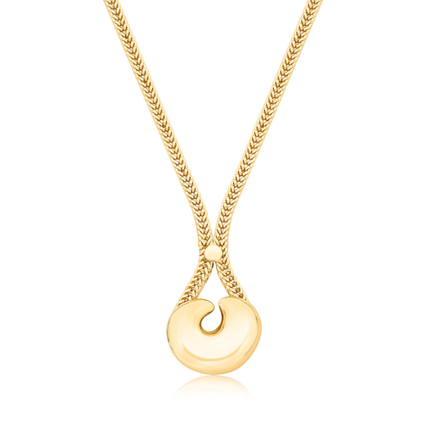 Gargantilha Grumet c/ Pingente Melt Caracol Liso Folheada a Ouro 18k