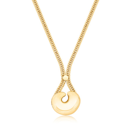 Gargantilha Grumet c/ Pingente Melt Caracol Liso Folheada a Ouro 18k